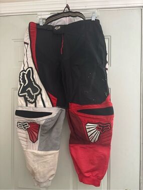 Fox Men's Black, Red and White Motocross padded Pants